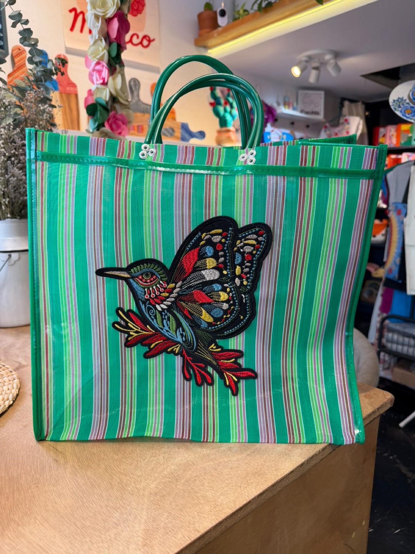 Bolsa Mercado · Parche Colibrí