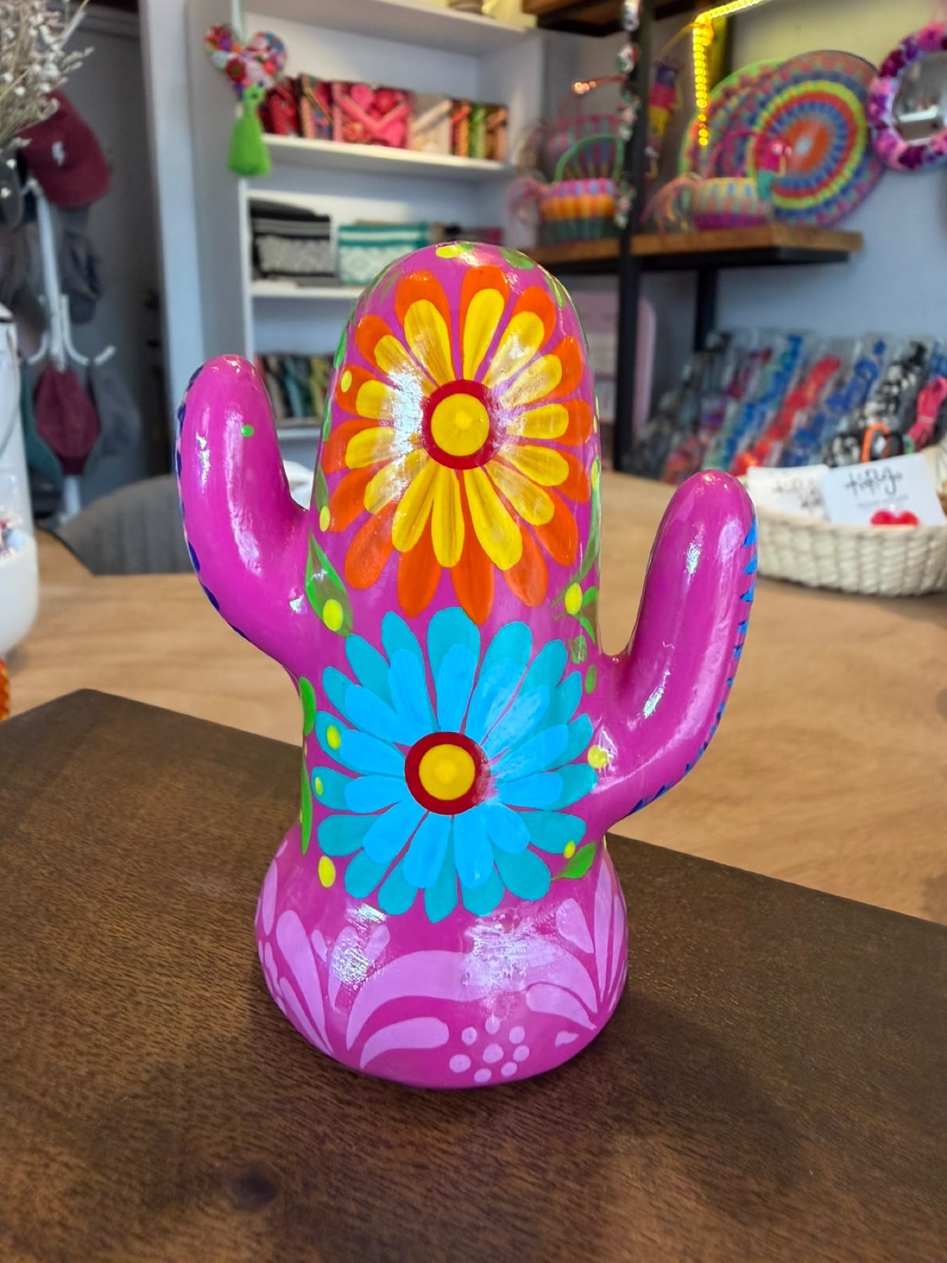 Salero cactus colorido · Pintado a mano · color según foto