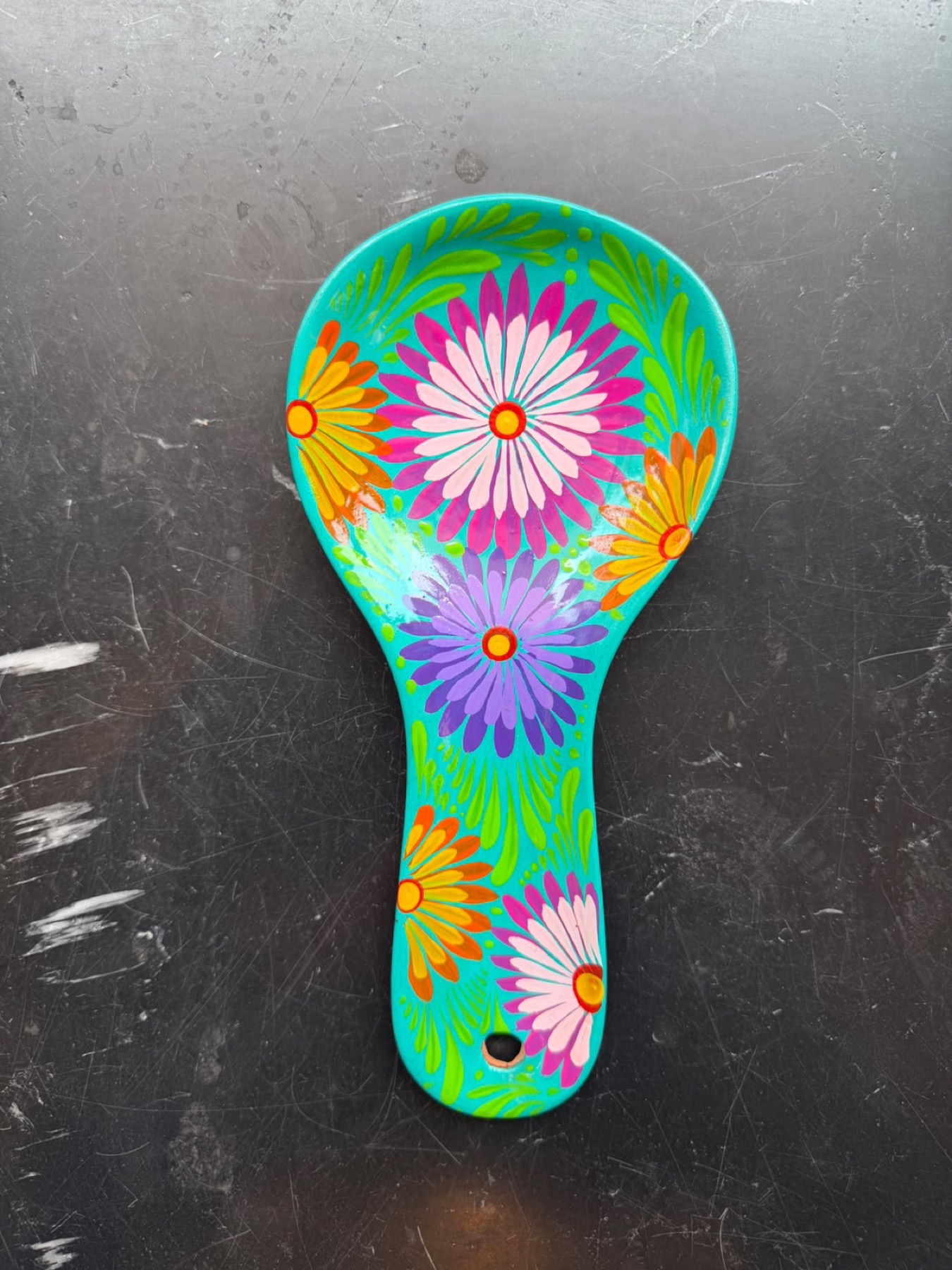 Portacucharas pintado flores · Morelos flores · color según foto