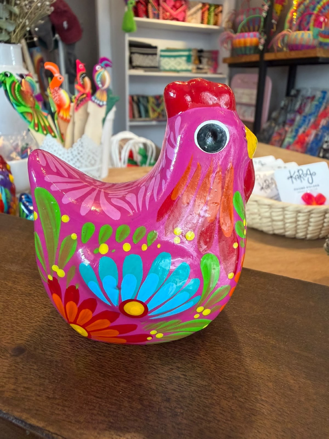 Salero gallina colorida · Pintado a mano · color según foto
