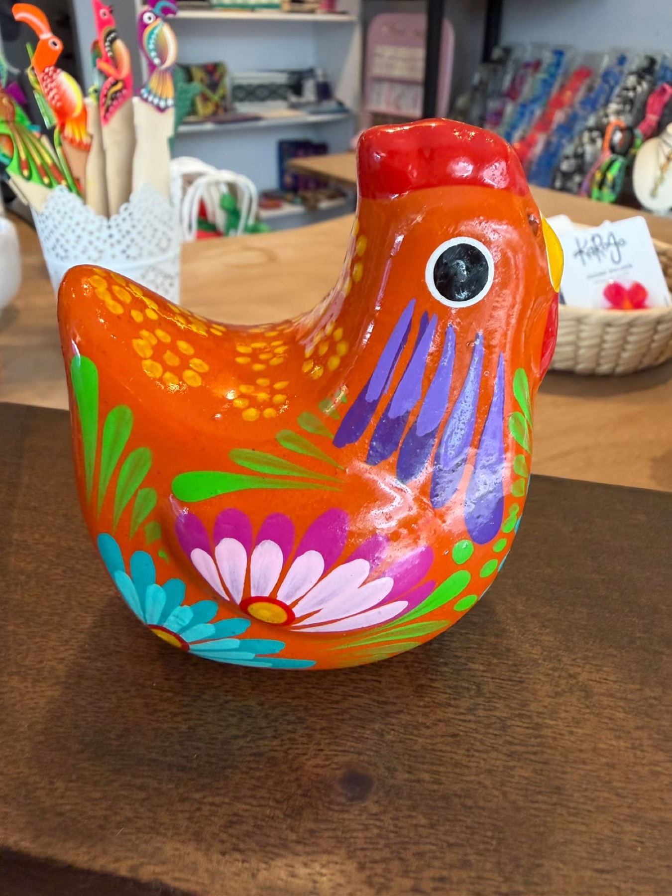 Salero gallina colorida · Pintado a mano · color según foto